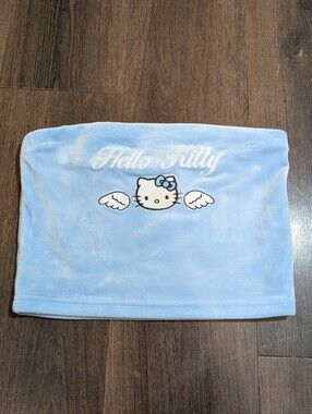 Forever 21 Hello Kitty sz. S light blue velvet tube top